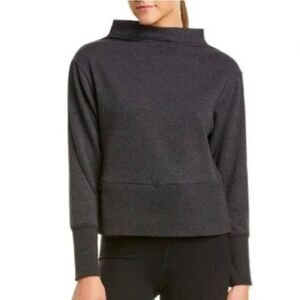 Nike‎ Dri-fit Versa Studio Mock Neck Sweatshirt   Gray Long Sleeve Zip Pocket S